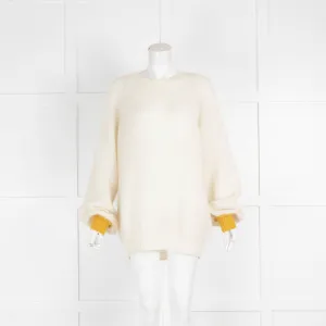 Intropia Cream Mohair Jumper Yellow Cuffs