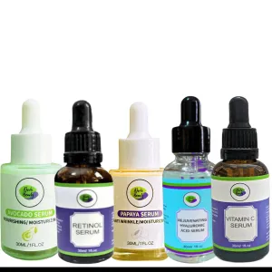 Khichi Beauty 5 Piece Facial Serum Set, Moisturizing, Anti-Wrinkle