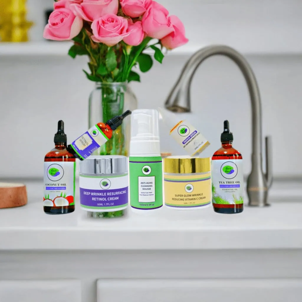 Khichi Beauty 7 Piece Anti-Aging Collection. Reduce Wrinkles and Dark Spots.