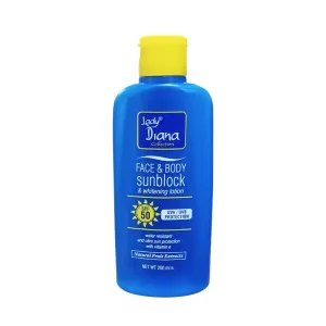 Lady Diana Face & Body Sunblock Whitening Lotion SPF 50 - 200ml