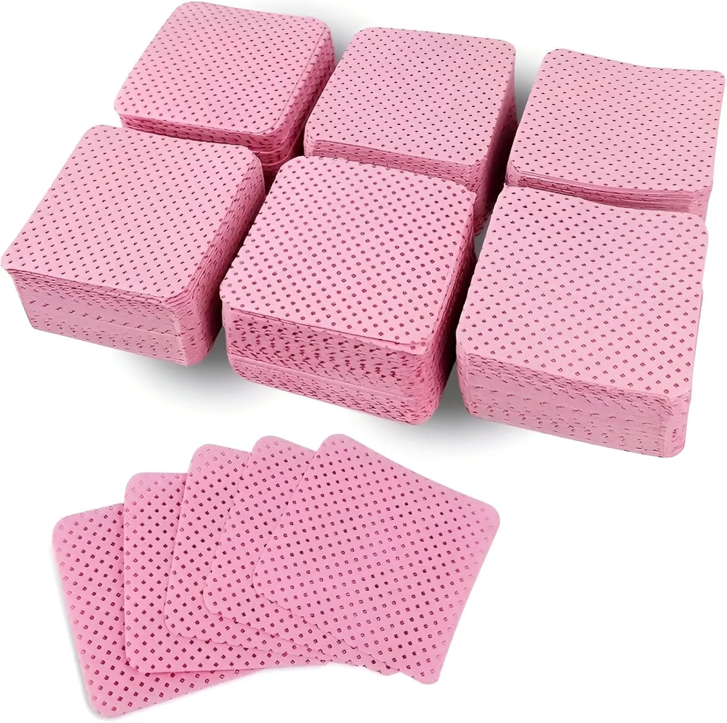Lint Free Nail Polish Remover Pads  50Pink NonWoven Absorbent Nail Wipes for Gel & Acrylic  LintFree Nail Prep Cloths for Polish, Lash & Glue Cleaning (White)