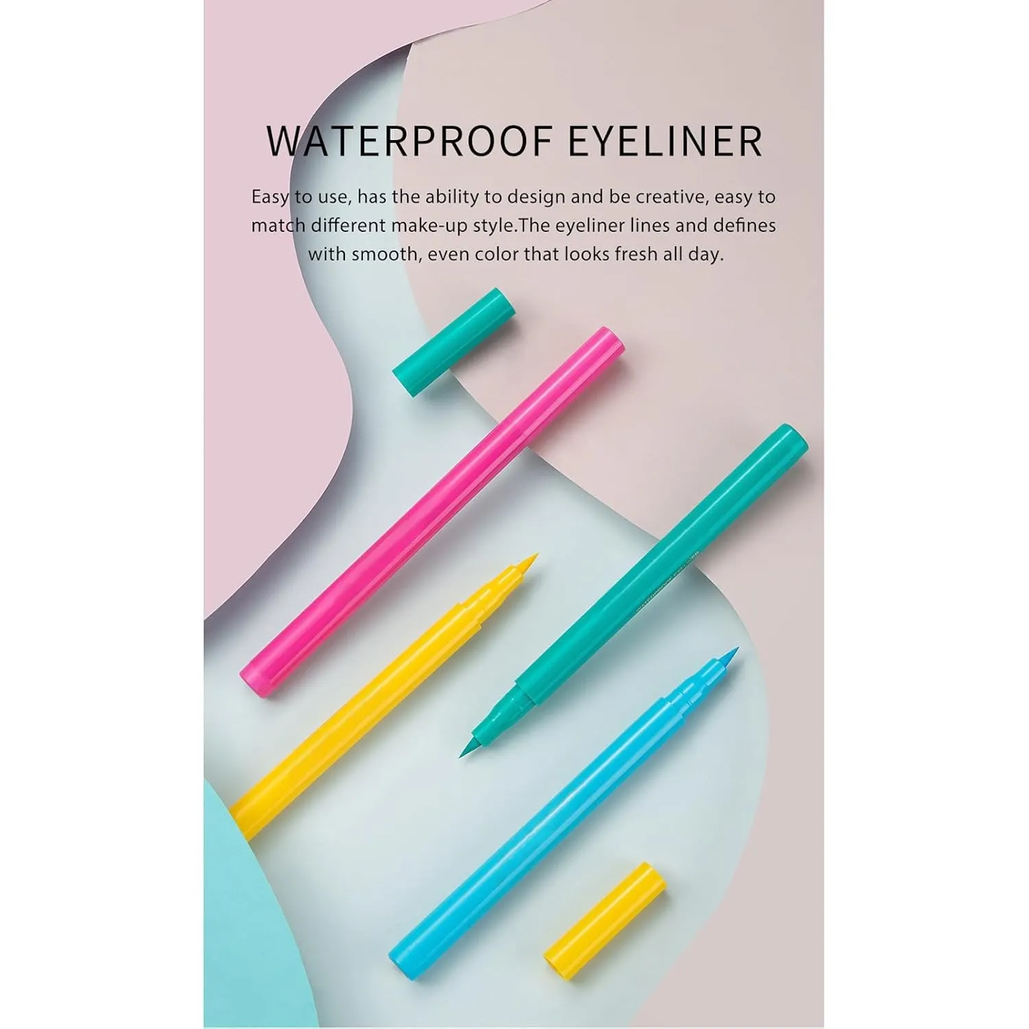 Liquid Eyeliner Colorful Matte Glitter Neon Eyeliner Pencil Pigmented Smudgeproof Long Last Gel Eye LinerQ07