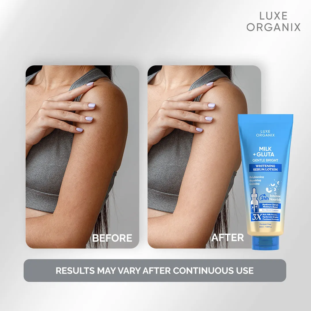 Luxe Organix - MILK   GLUTA WHITENING SERUM LOTION 350ML
( BLUE )