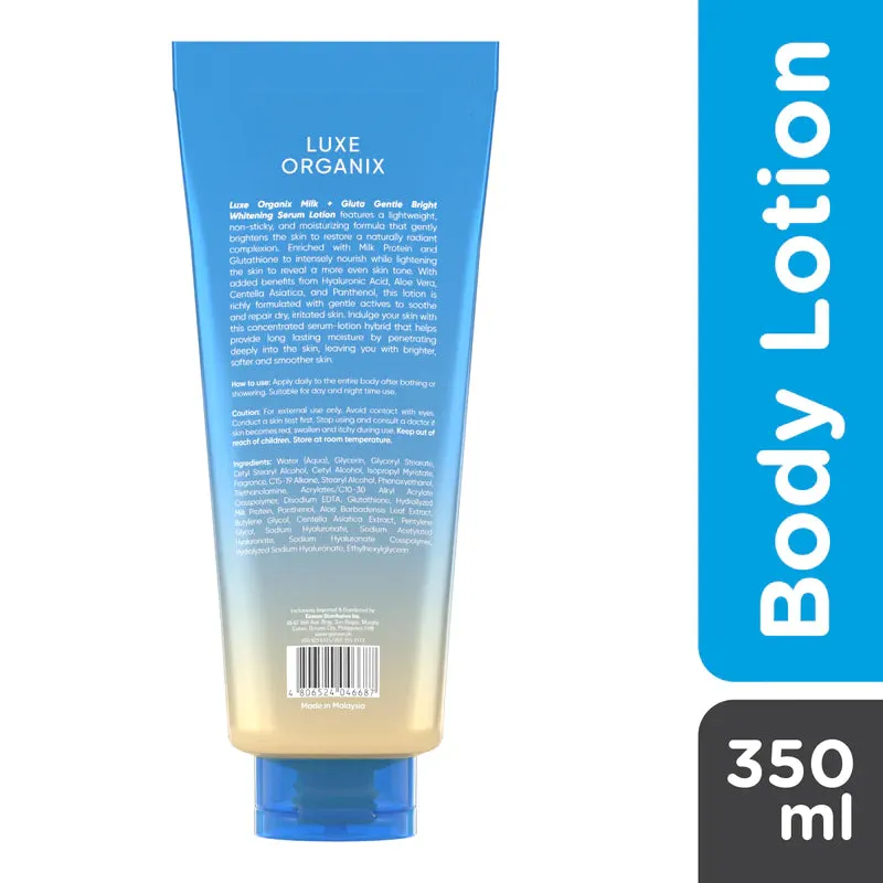 Luxe Organix - MILK   GLUTA WHITENING SERUM LOTION 350ML
( BLUE )
