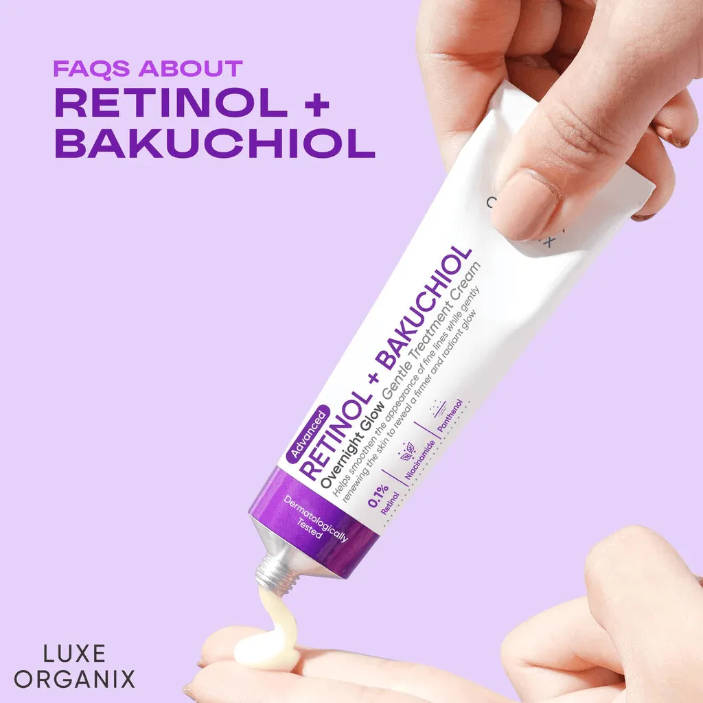 Luxe Organix Retinol   Bakuchiol Overnight Glow Gentle Treatment Cream - 30g