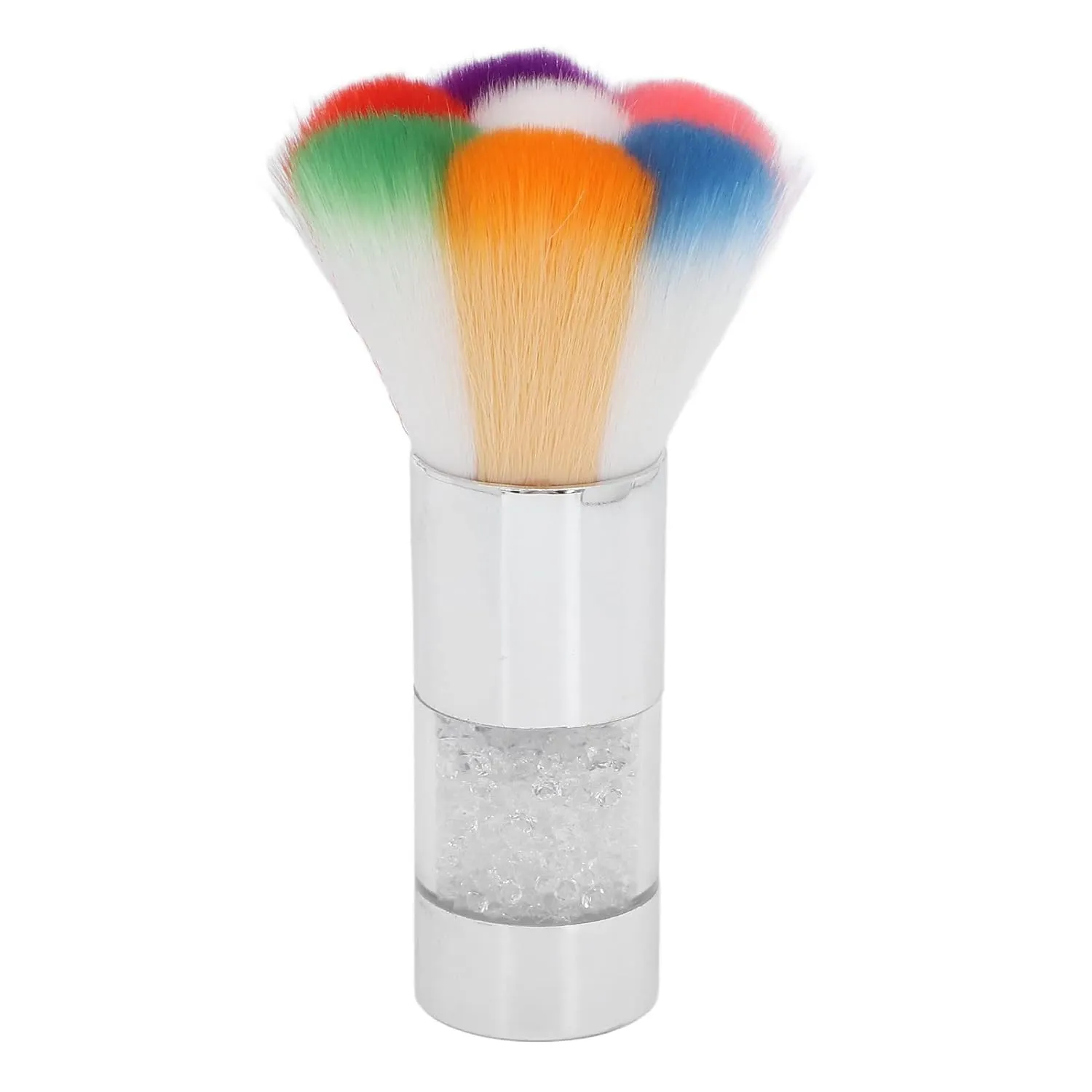 Makeup Brush for Home Beauty Salon, Fashionable Loose Powder Brush with Rhinestones Inlaid, Easy Using Foundation Brush for Exquisite Makeup, Versatile Cleaning Brush for Nail Art Dust Removal(Silver)