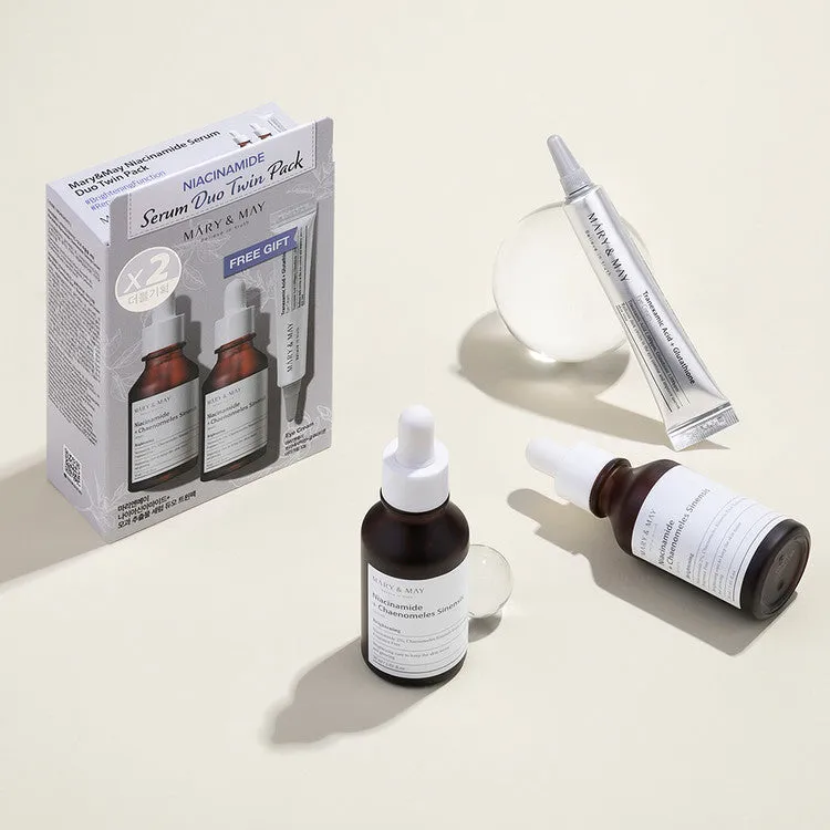 MARY & MAY Believe In Truth Niacinamide serum duo twin pack بكج مميز سيروم النياسينمايد وكريم العين من ماري اند ماي