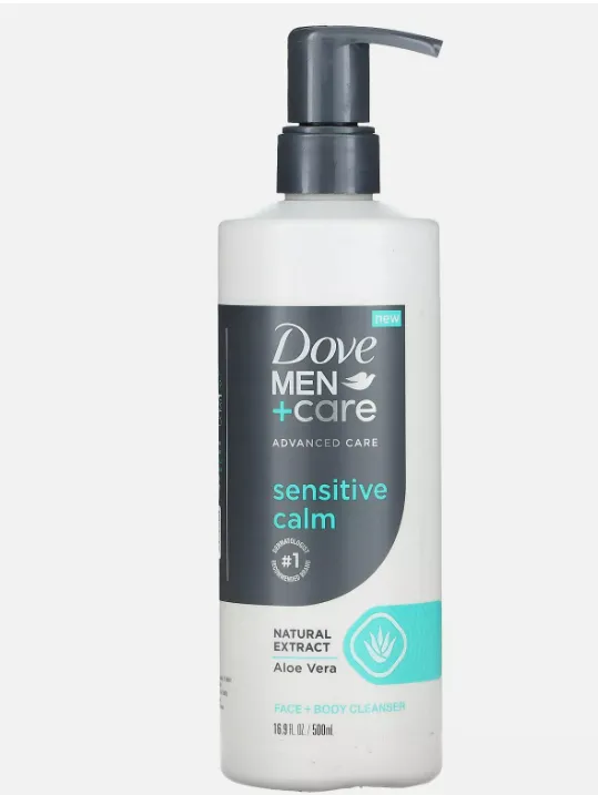 Men Care, Face   Body Cleanser, Sensitive Calm , 16.9 fl oz (500 ml)