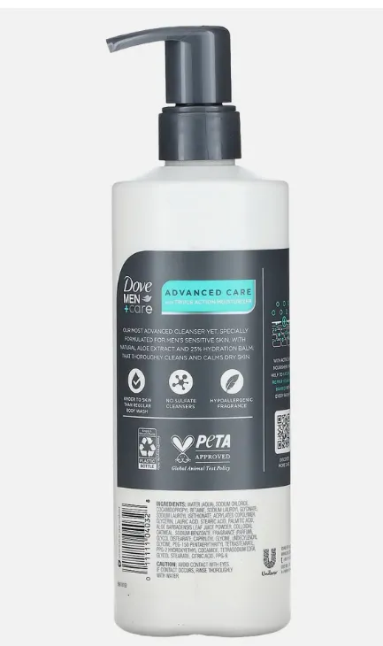 Men Care, Face   Body Cleanser, Sensitive Calm , 16.9 fl oz (500 ml)