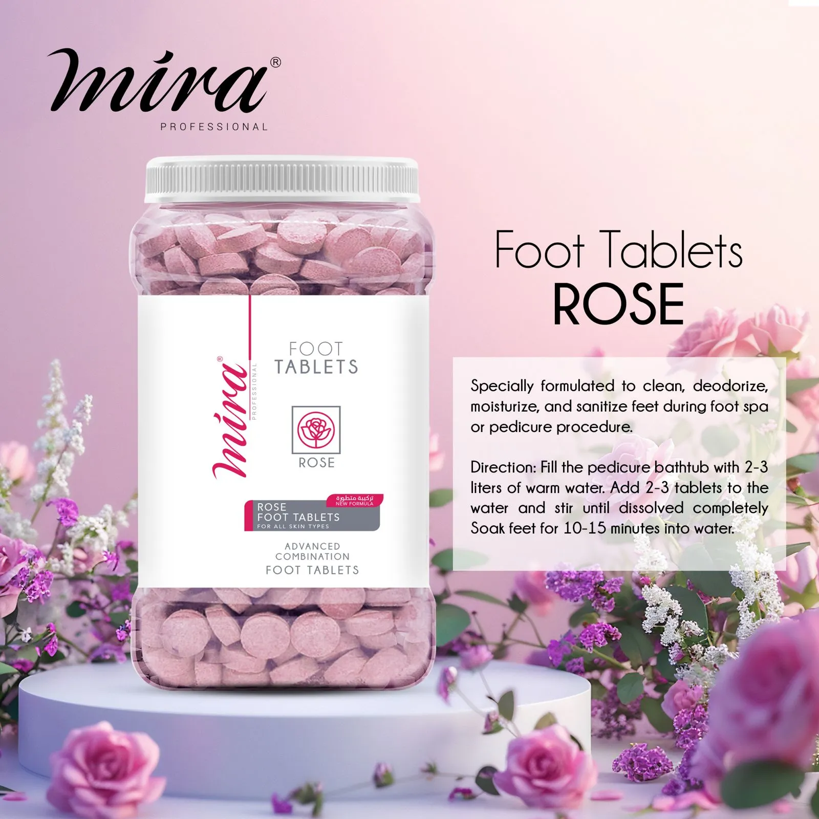 Mira Rose 420pcs x 6.5gm Foot Tablets Jar