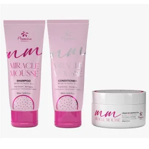 Miracle Home Care Pitaya Oil Dry Hair Moisturizing Treatment Kit 3 Itens - Floractive