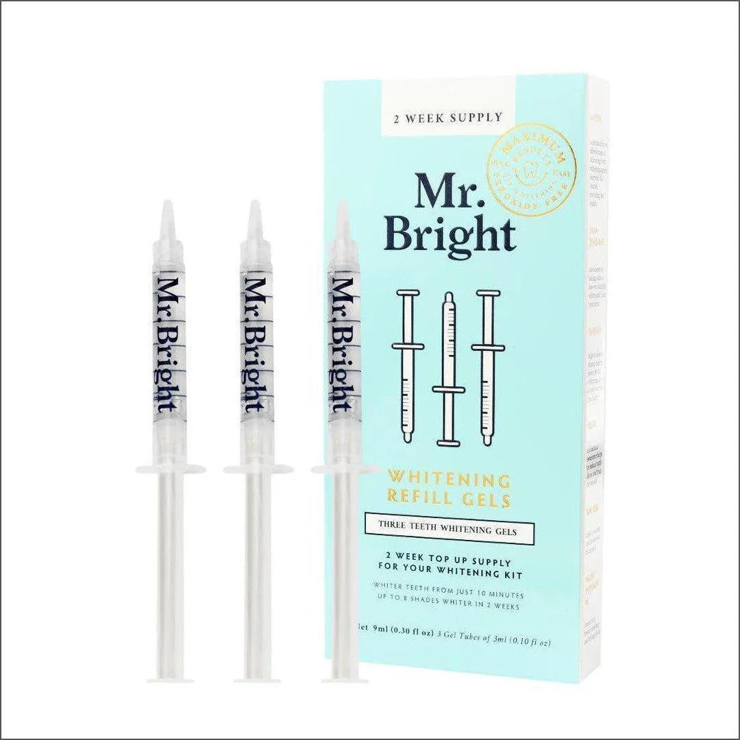 Mr Bright Whitening Refil Gels  2 Week Supply 3x3ml