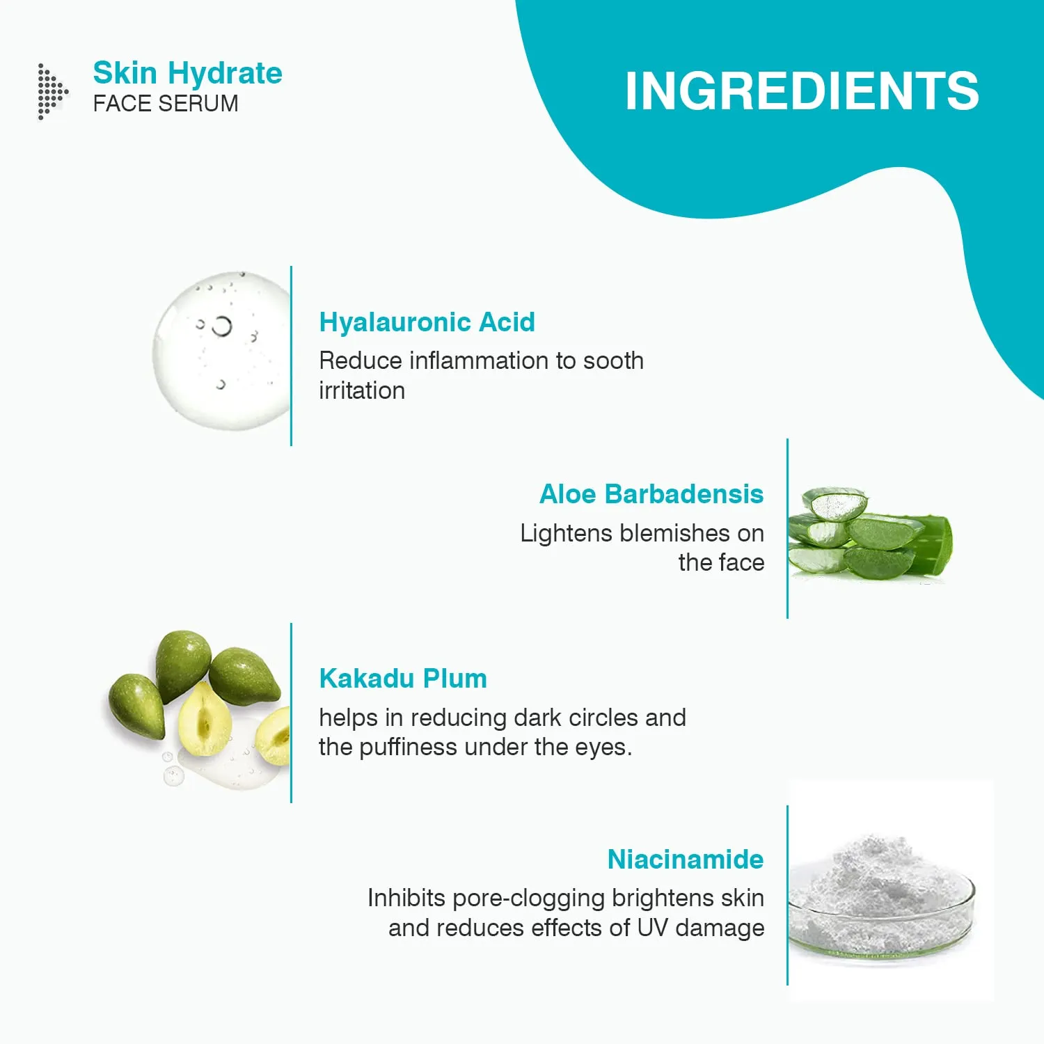 Natually Pure and Natural Hyaluronic Acid Face Serum 15ml