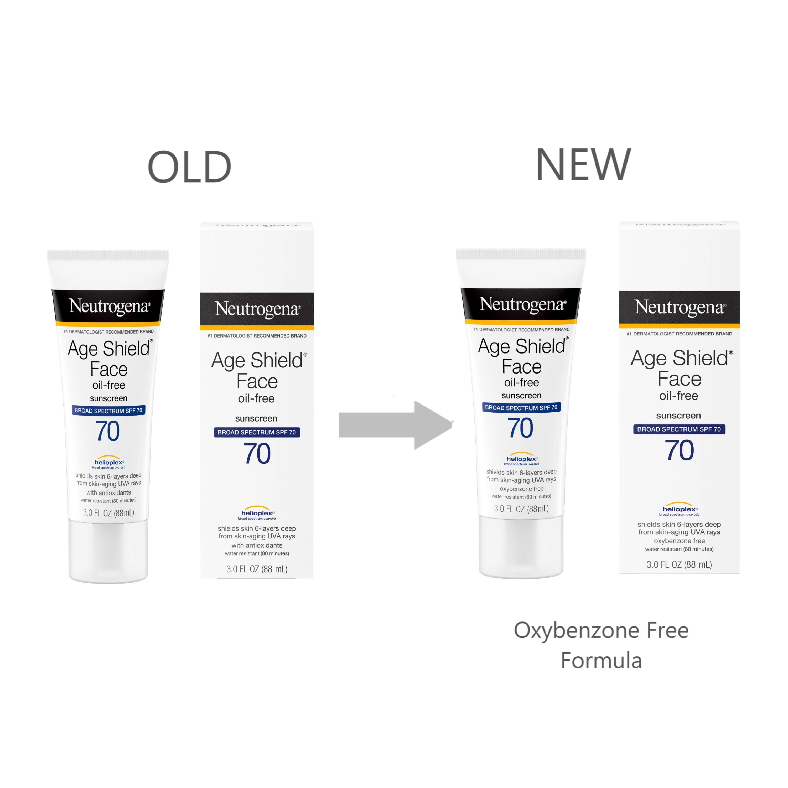 Neutrogena Age Shield Face Oil-Free Sunscreen SPF 70, 3 fl. oz