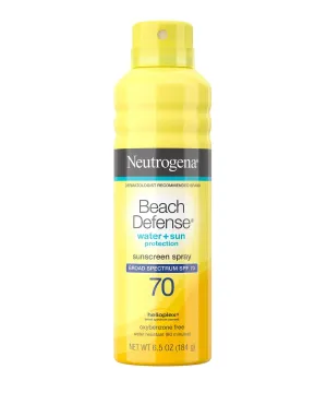 Neutrogena® Beach Defense® Water   Sun Protection Sunscreen Spray, SPF 70, 6.5 fl oz.