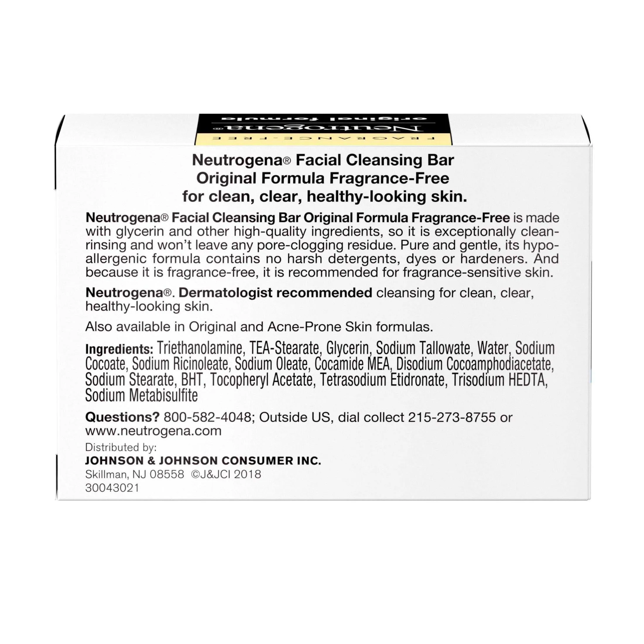 Neutrogena Original Amber Facial Cleansing Bar Fragrance Free - 3.5oz