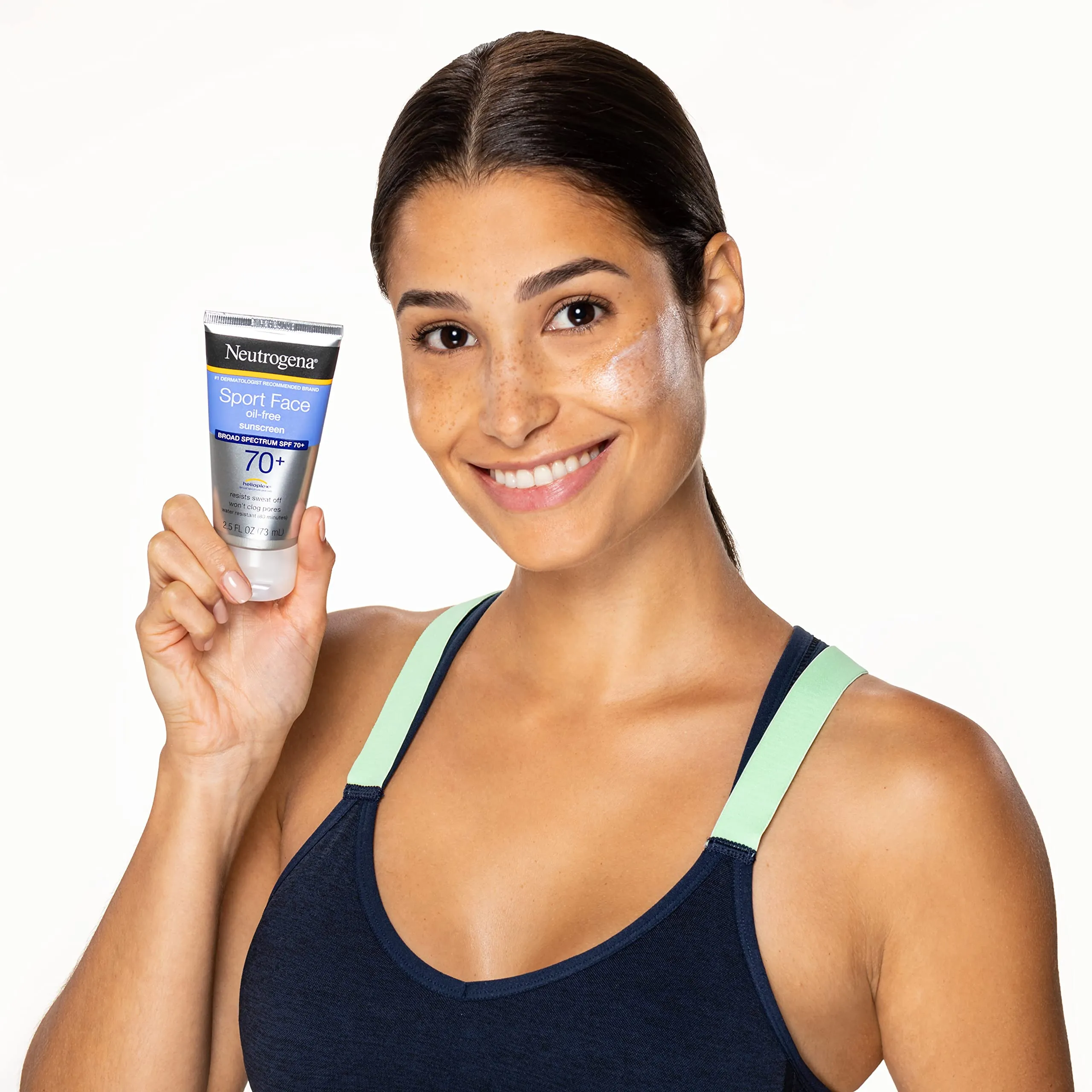 Neutrogena Sport Face Sunscreen SPF 70 , Oil-Free Facial Sunscreen Lotion with Broad Spectrum UVA/UVB Sun Protection, Sweat-Resistant & Water-Resistant, 2.5 fl. oz