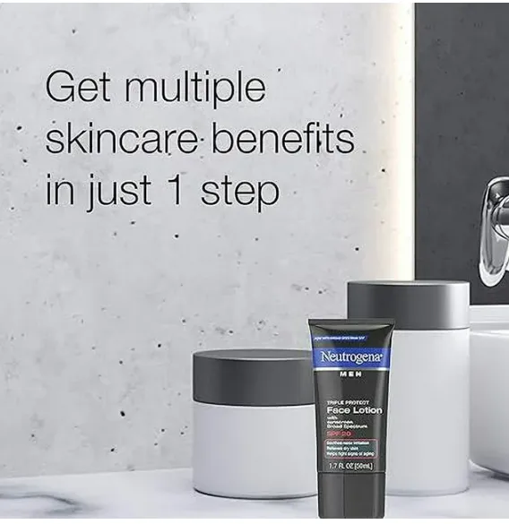 Neutrogena Triple Protect Face Lotion for Men, SPF 20, 1.7 Ounce