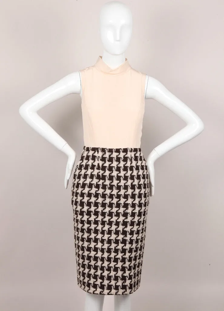 New With Tags Tweed and Silk Sleeveless Combo Wool Dress