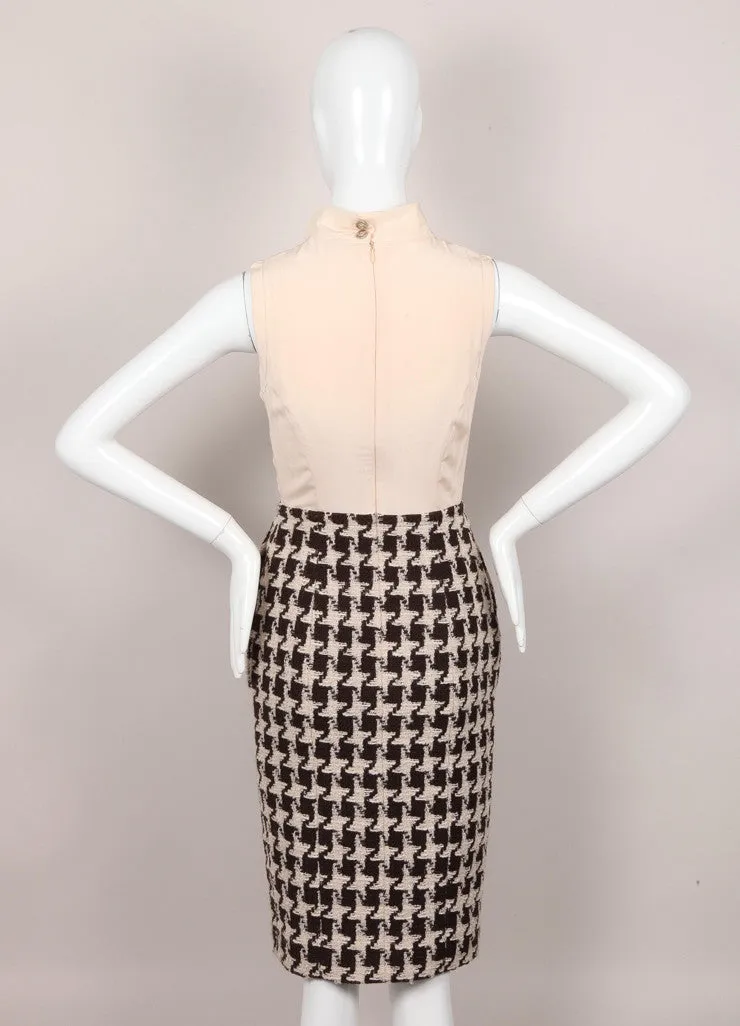 New With Tags Tweed and Silk Sleeveless Combo Wool Dress