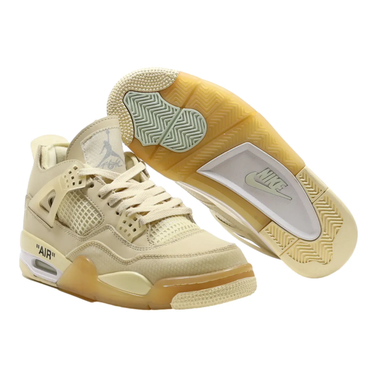 NIKE Air Jordan Off White High Top Trainers Cream Synthetic Mens UK 7
