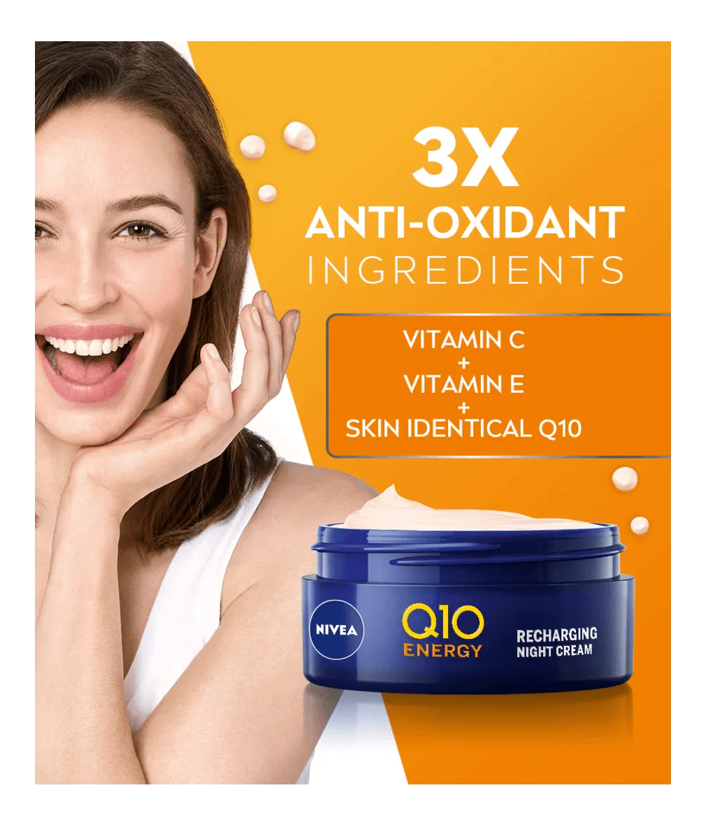 Nivea Q10 Energy Anti-Wrinkle Night Cream - 50ml