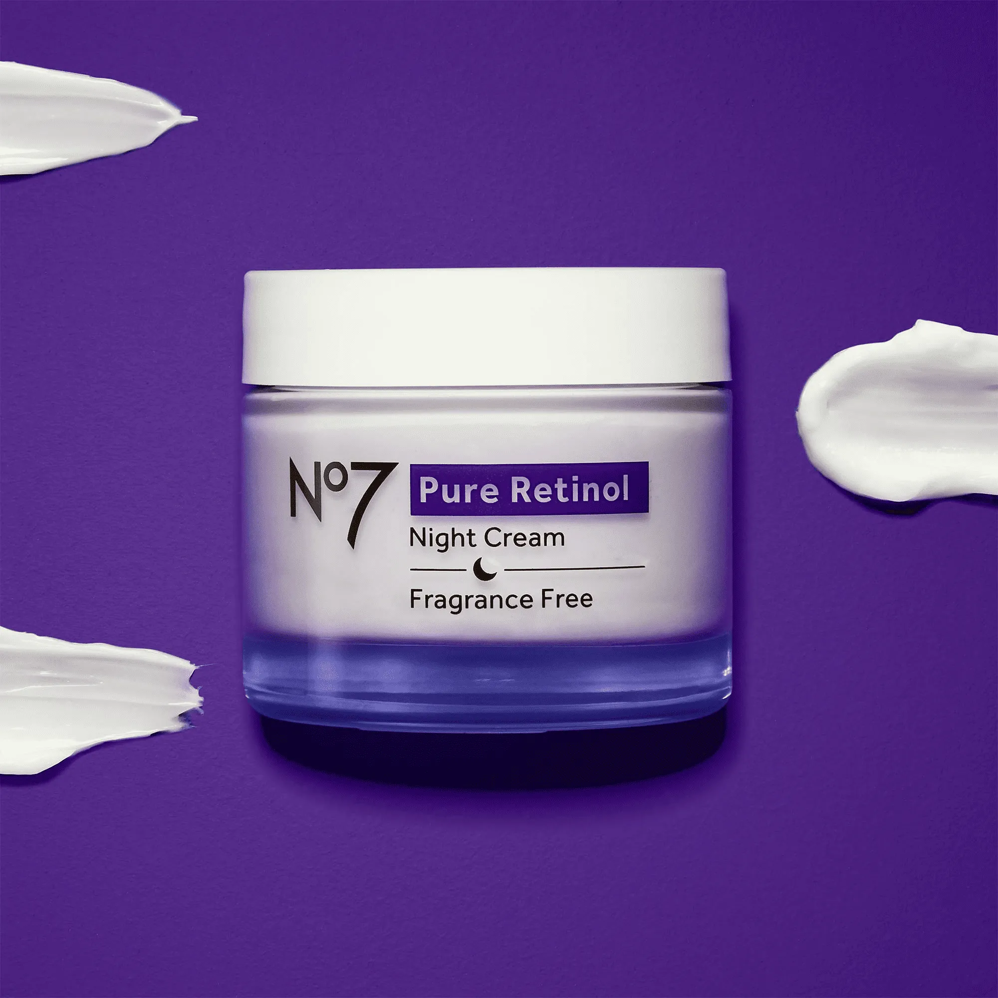 No7 Pure Retinol Night Repair Cream with Collagen Peptides and Bisabolol, Fragrance Free, 1.69 oz