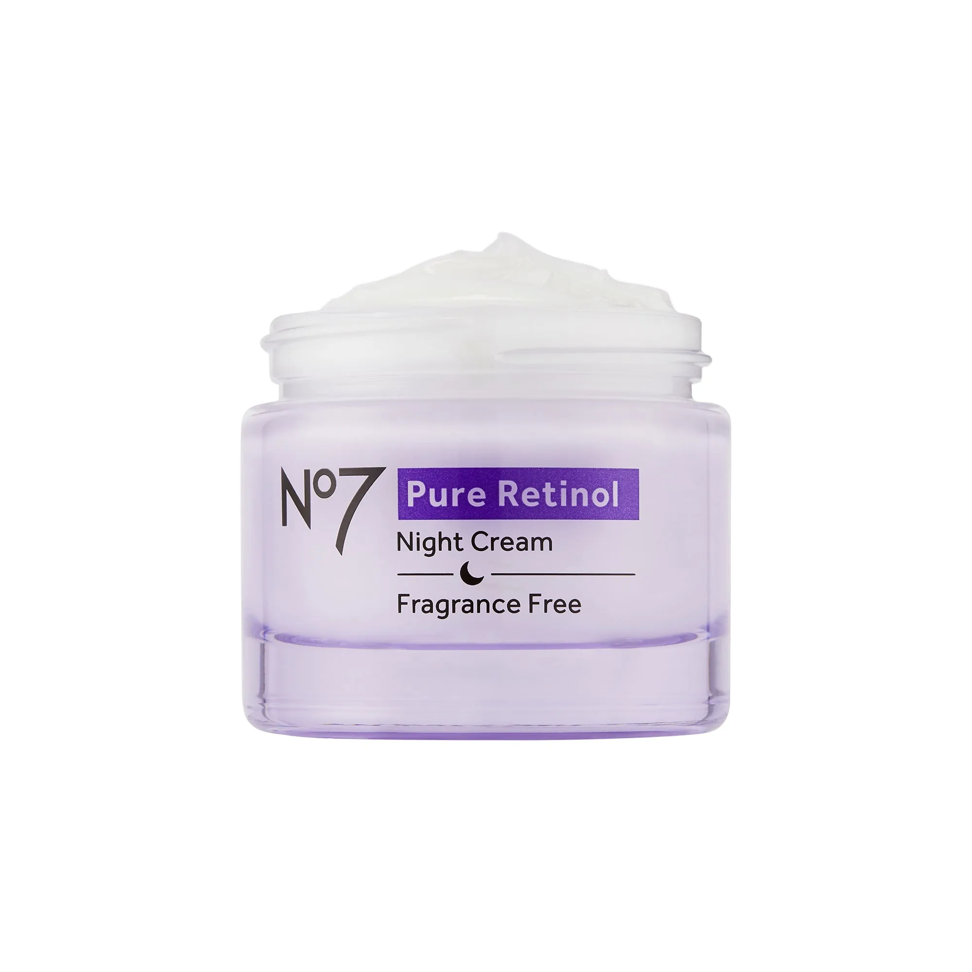 No7 Pure Retinol Night Repair Cream with Collagen Peptides and Bisabolol, Fragrance Free, 1.69 oz