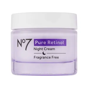 No7 Pure Retinol Night Repair Cream with Collagen Peptides and Bisabolol, Fragrance Free, 1.69 oz