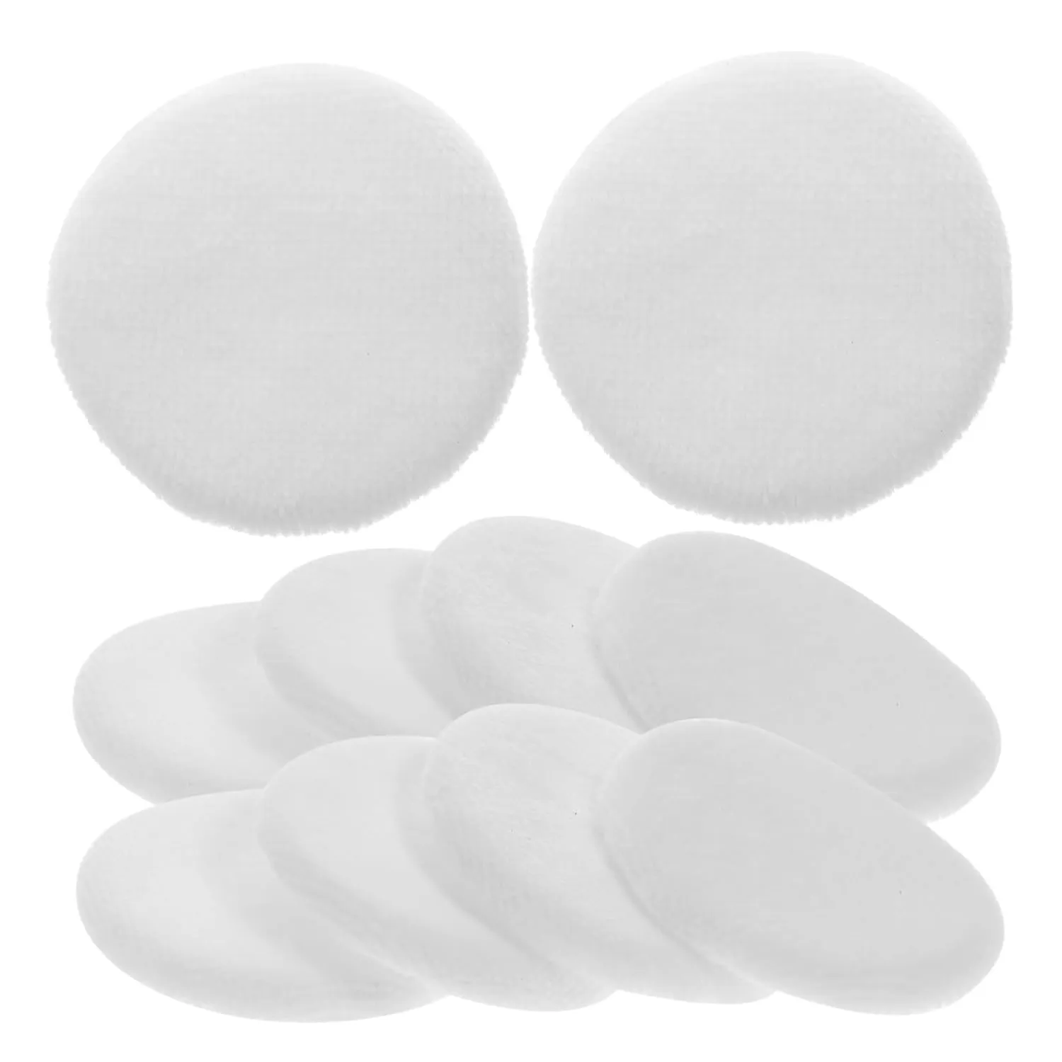 NOLITOY 12pcs Velour Powder Puff for Makeup Application Rounded Pads Satin Ribbon for Loose Powder Blush Concealer for Birthdays Special Occasions