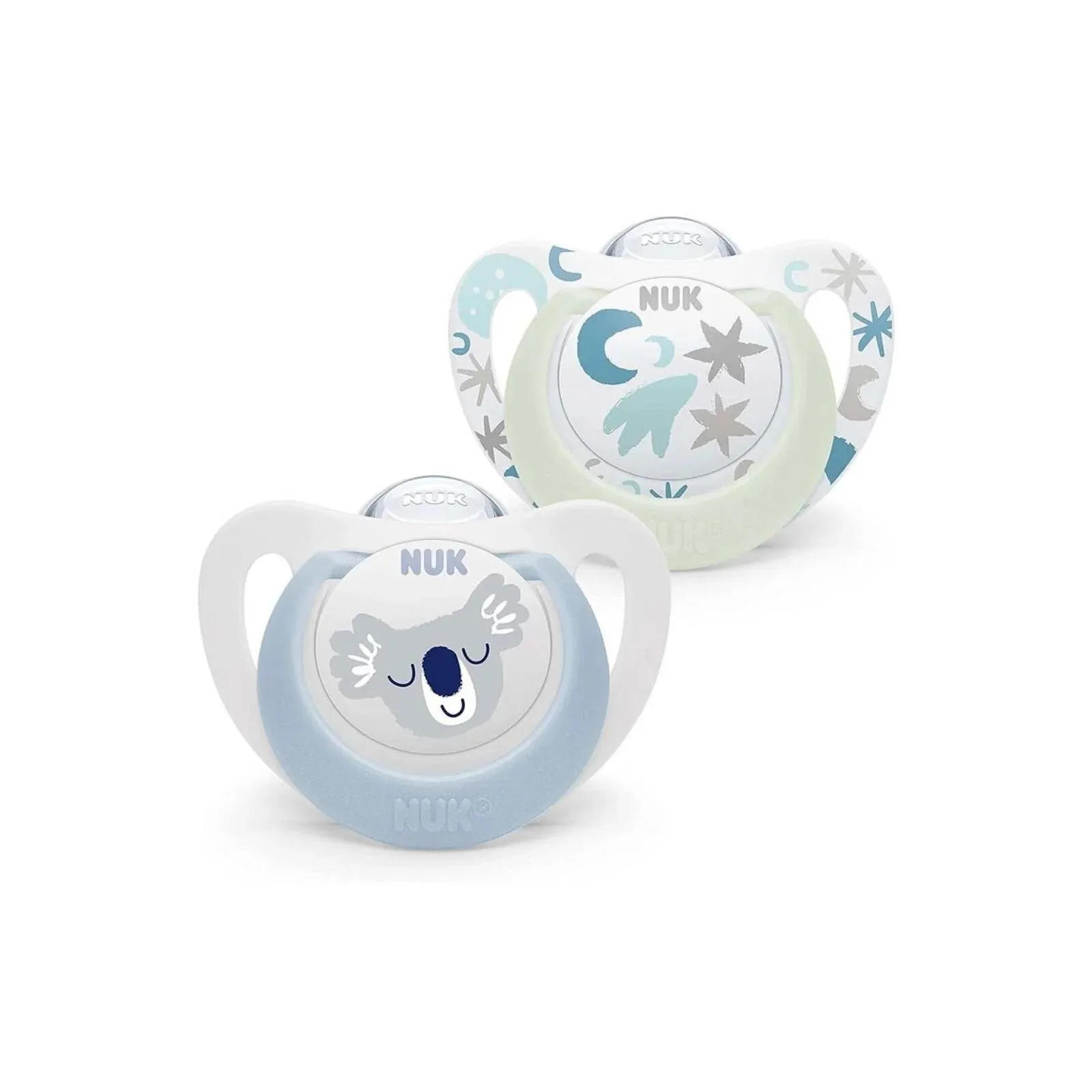 NUK Star Day & Night Soother 0-6 months 2 pcs - Blue