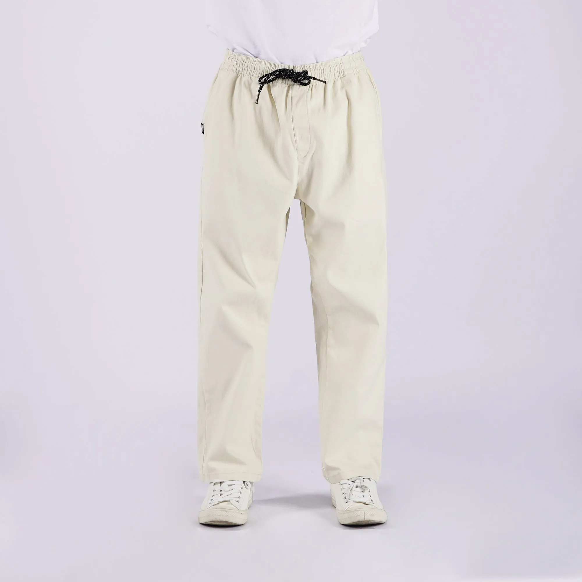 Petrol Men's Basic Non-Denim Ankle Pants Mid-Rise Rinse Wash Fabric 164830 (Cream)