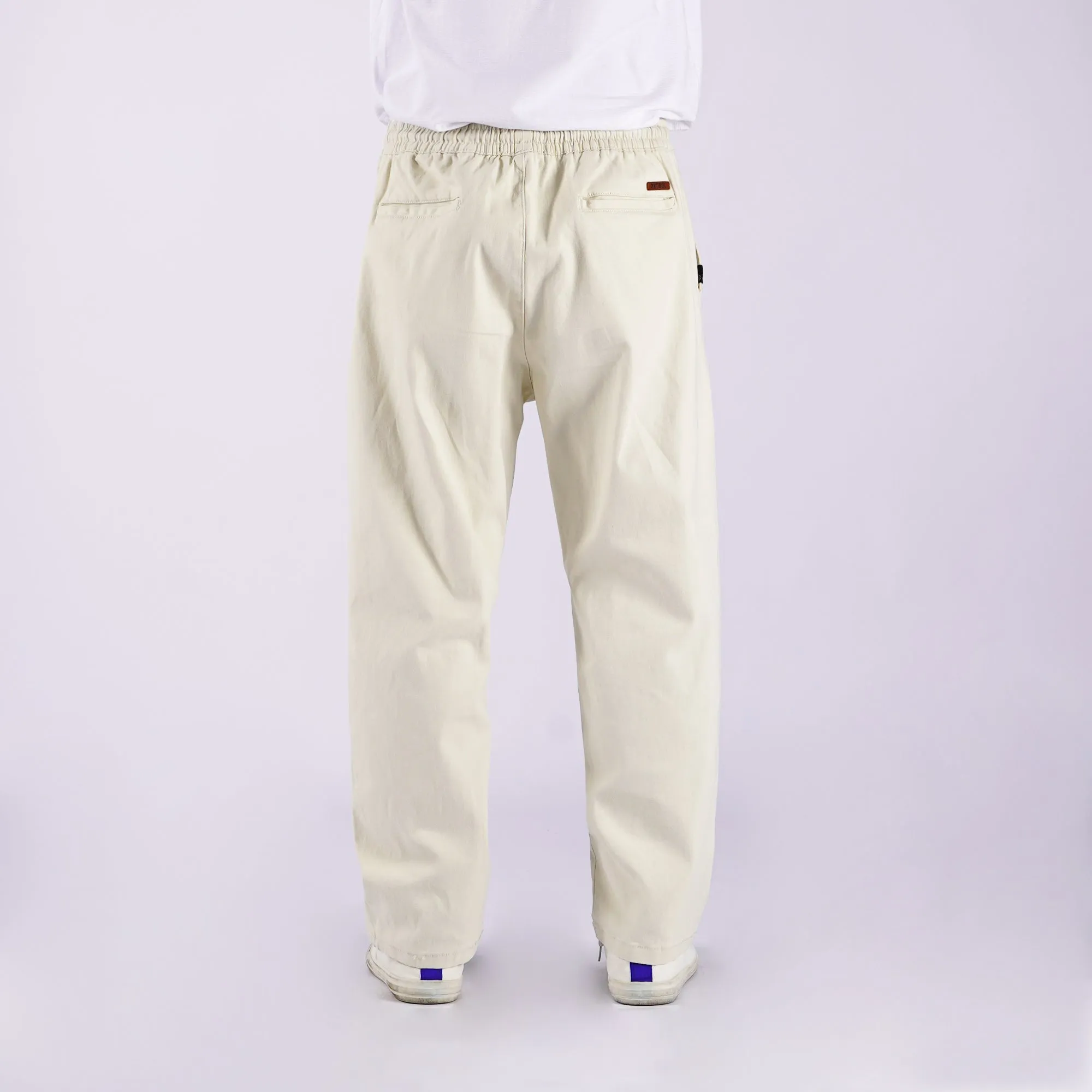 Petrol Men's Basic Non-Denim Ankle Pants Mid-Rise Rinse Wash Fabric 164830 (Cream)