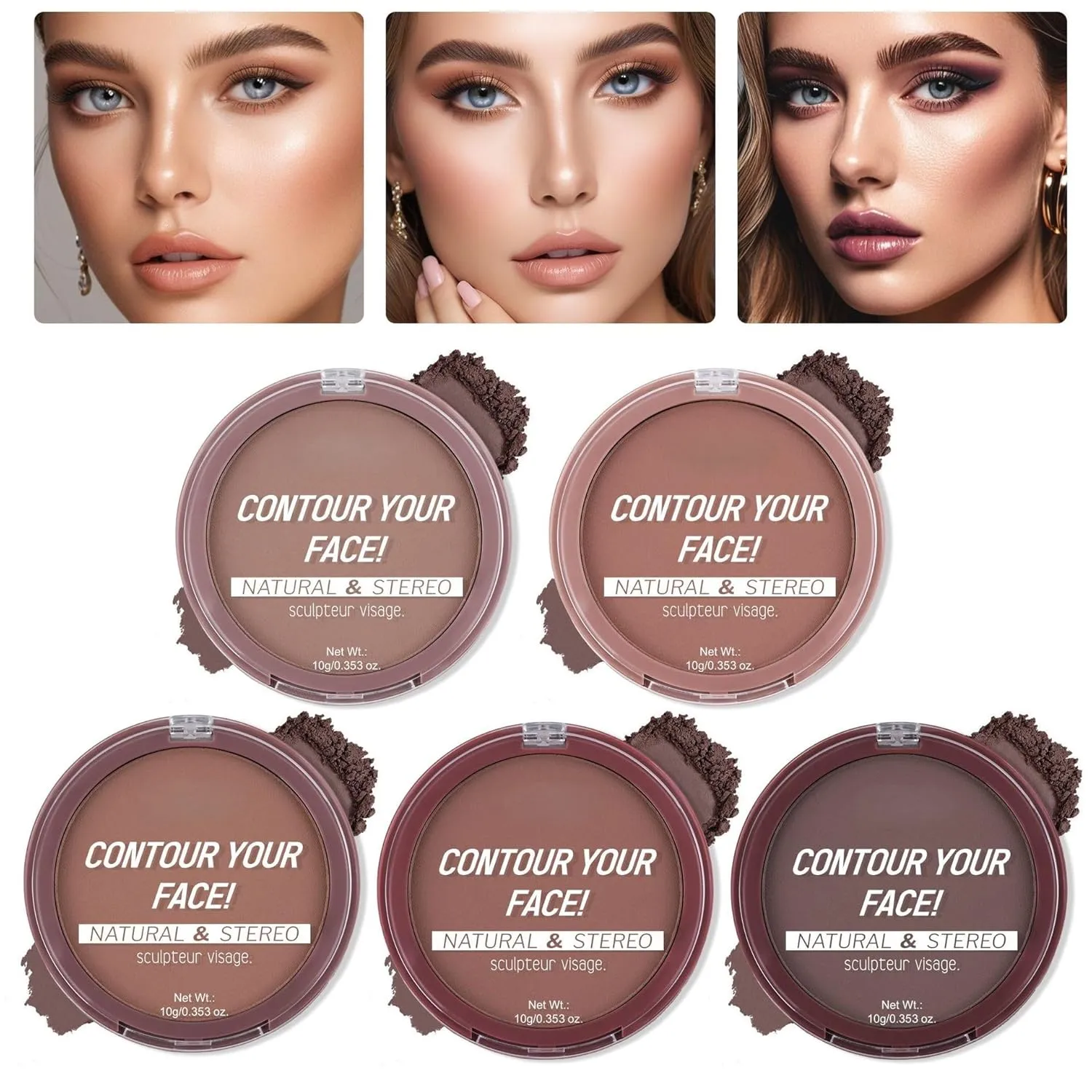 "Invisible Contour Powder"  Non-Caking, Transfer-Resistant, Oil-Control, Waterproof & Long-Lasting Setting Powder,For All Skin Types (#03, 0.35 oz)