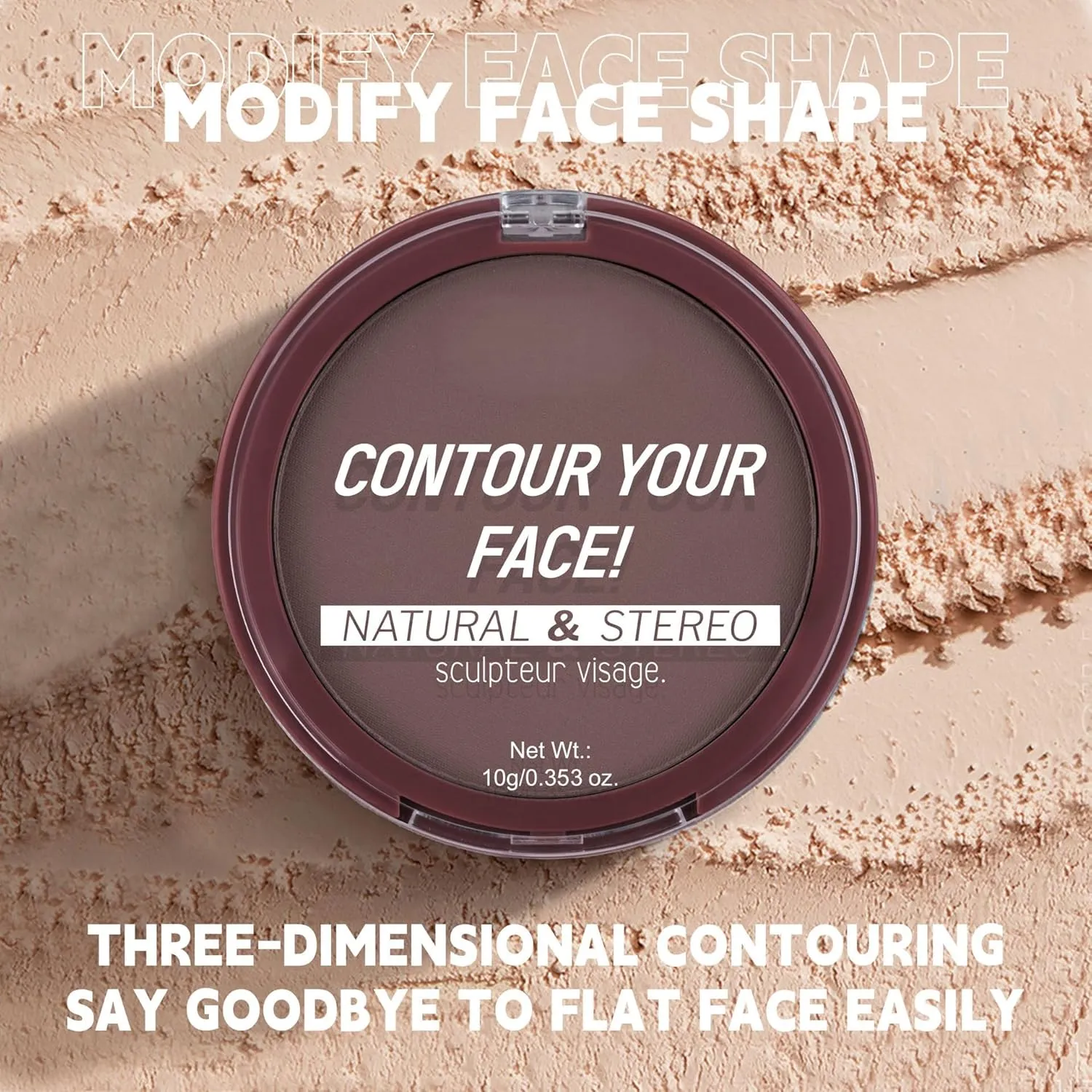 "Invisible Contour Powder"  Non-Caking, Transfer-Resistant, Oil-Control, Waterproof & Long-Lasting Setting Powder,For All Skin Types (#03, 0.35 oz)