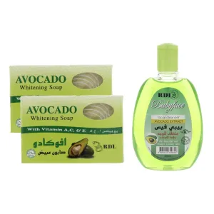 RDL Avocado Whitening Soap   Facial Cleanser Avocado Extract - 2Pcs × 135g   250ml (Offer)