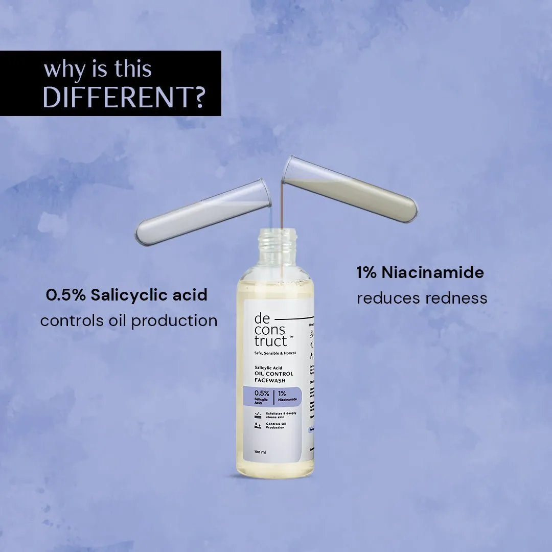 Salicylic Acid Oil Control Face Wash For Oily Skin - 0.5% Salicylic acid and 1% Niacinamide