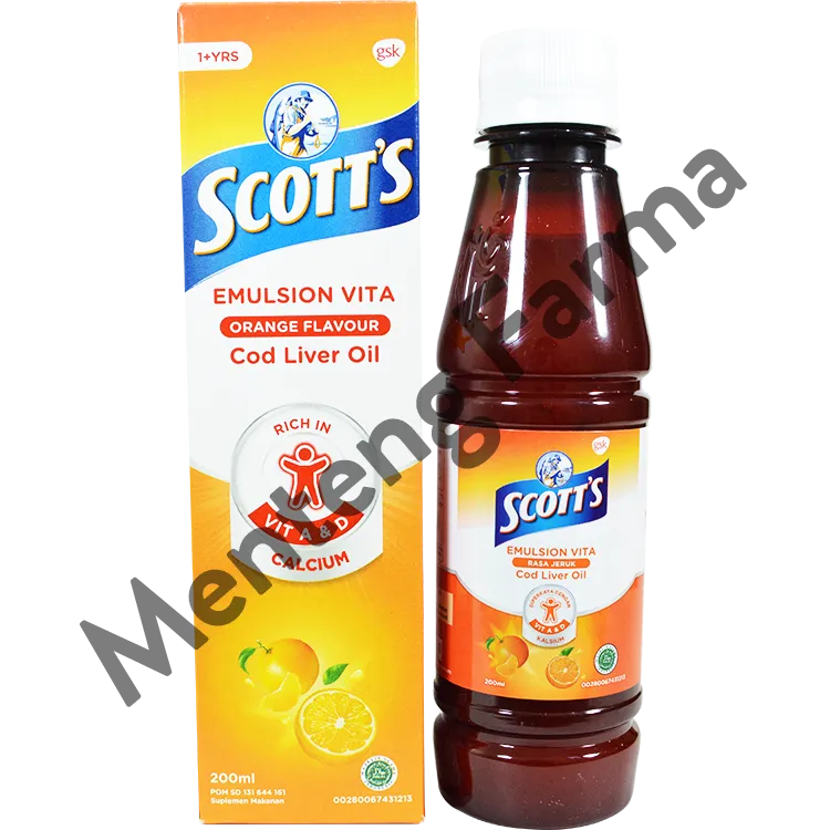 Scott's Emulsion 200 Ml - Suplemen Untuk Pertumbuhan Tinggi Badan Anak