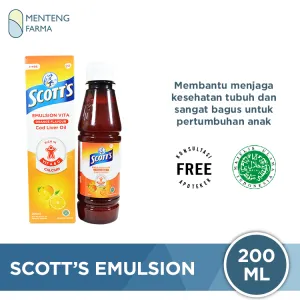 Scott's Emulsion 200 Ml - Suplemen Untuk Pertumbuhan Tinggi Badan Anak