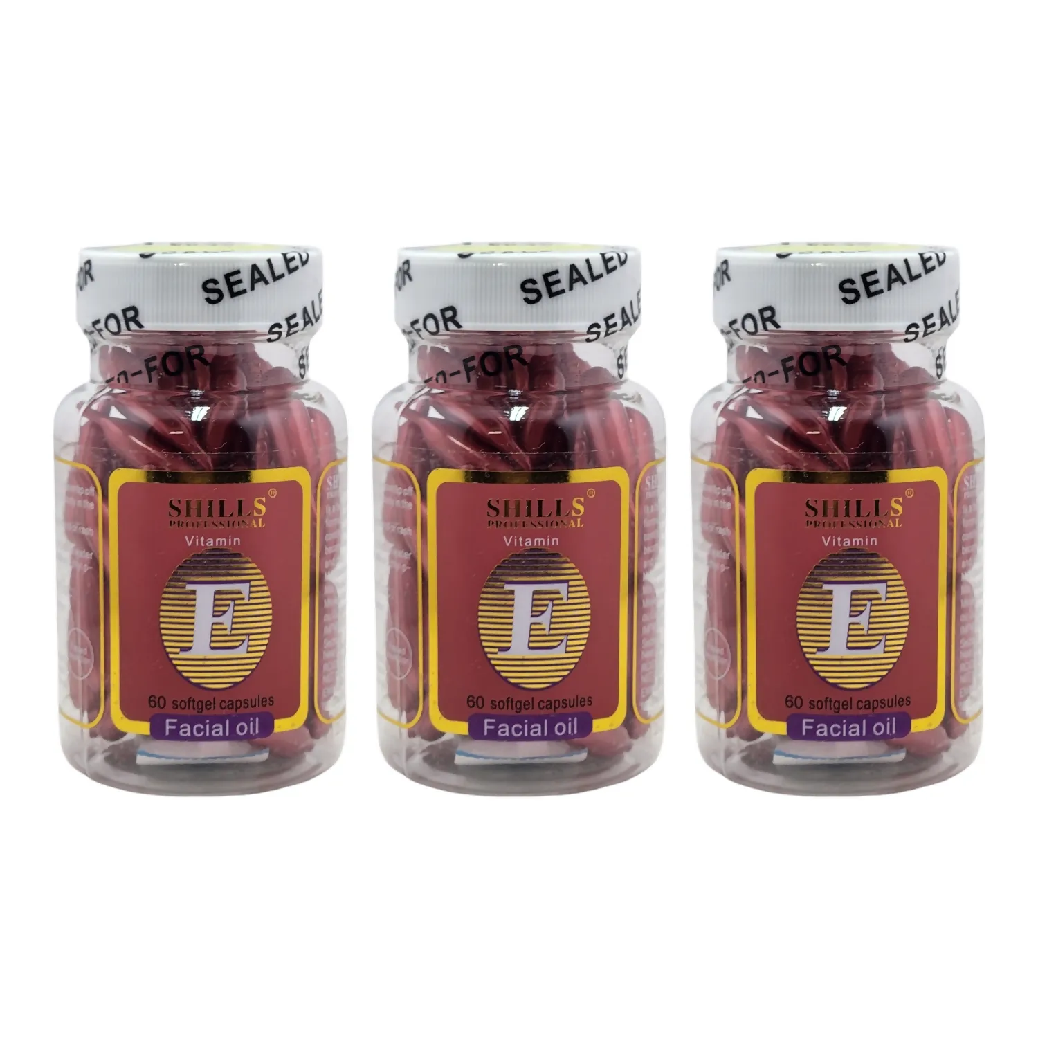 Shills Professional Vitamin E Facial Oil Capsules 24g (Red)