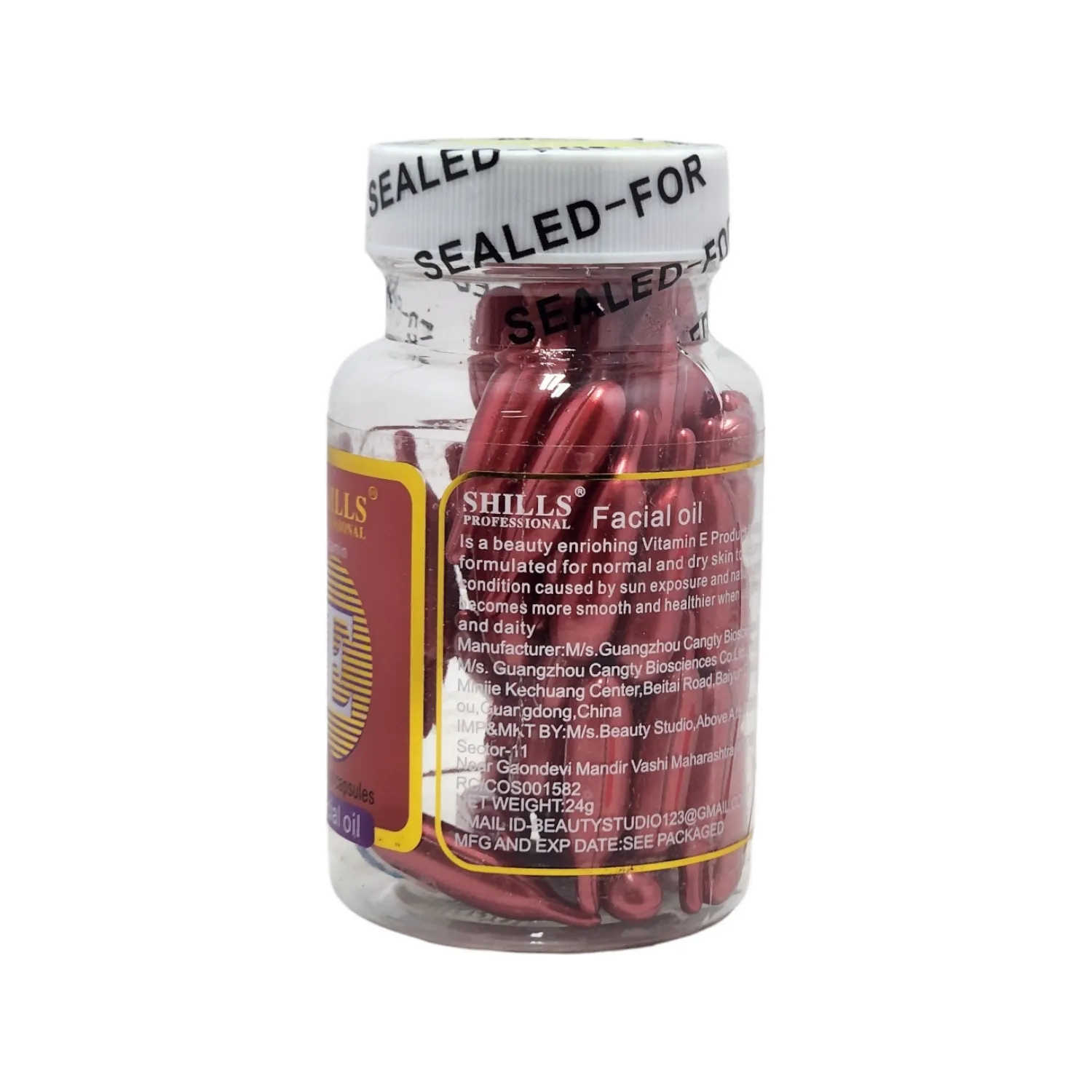 Shills Professional Vitamin E Facial Oil Capsules 24g (Red)
