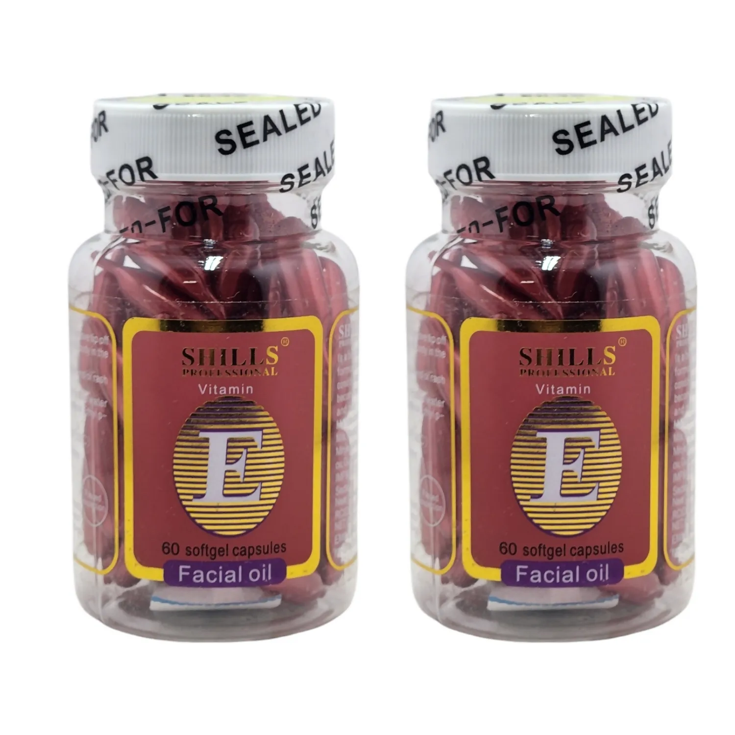 Shills Professional Vitamin E Facial Oil Capsules 24g (Red)