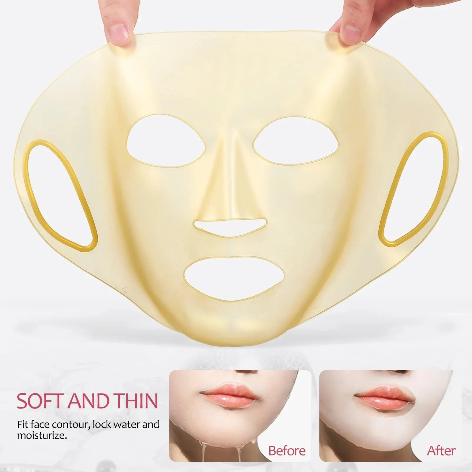Silicone Face Mask Covers (3-Pack) - Reusable Moisturizing Beauty Mask Covers