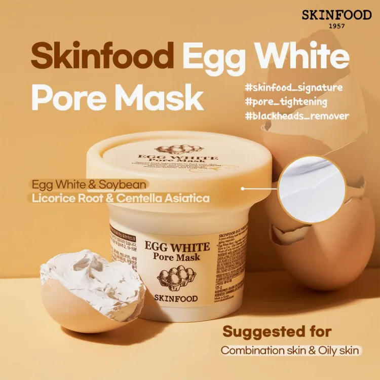 SKINFOOD Egg White Pore Mask; 4.23oz / 120g