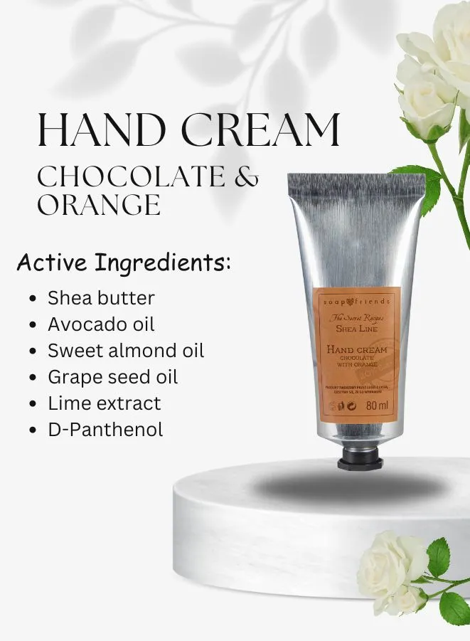 Soap&Friends Indulgent Hand Cream 20% Shea Butter Chocolate - Deep Moisturization, 80 ml