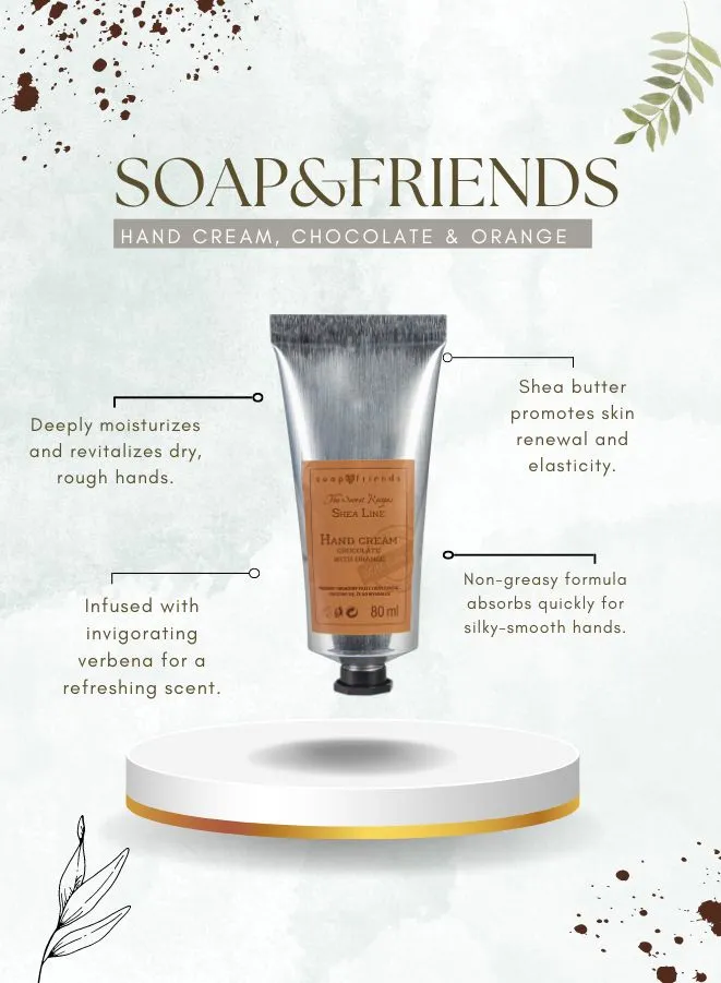 Soap&Friends Indulgent Hand Cream 20% Shea Butter Chocolate - Deep Moisturization, 80 ml
