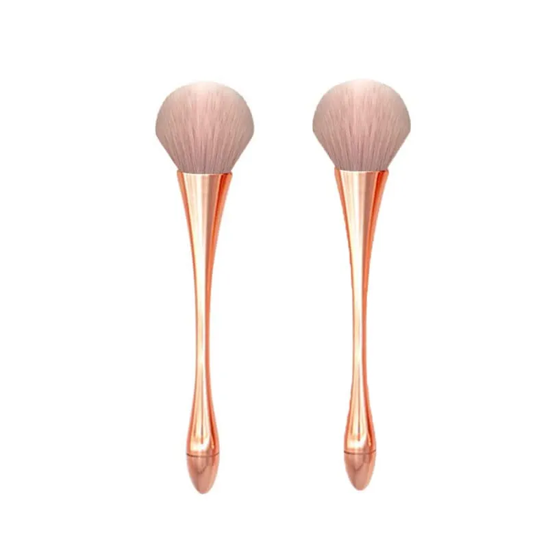 Soft Fluffy Foundation BrushBlush and Highlighter, Professional Makeup Set for Blending, Buffing, Contour Formation,Professional Powder Brush and Blush Brush for Daily Makeup(Rose Gold) (2PCS)