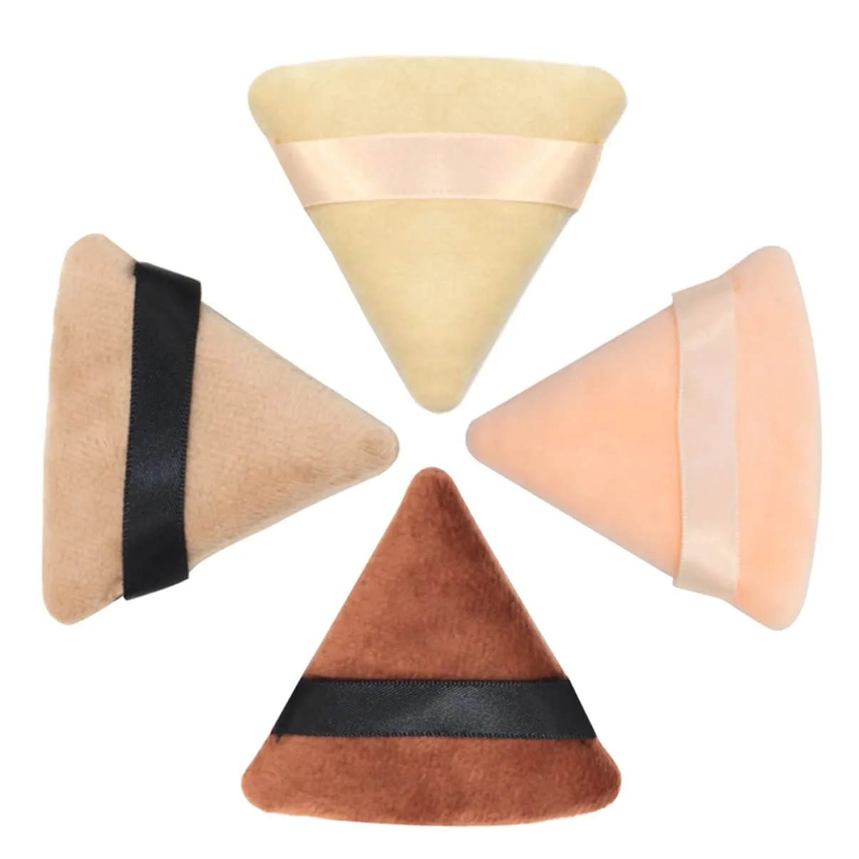 SOIMISS Loose Powder Puff Set 4pcs Triangle Makeup with Soft Cotton for Even Application