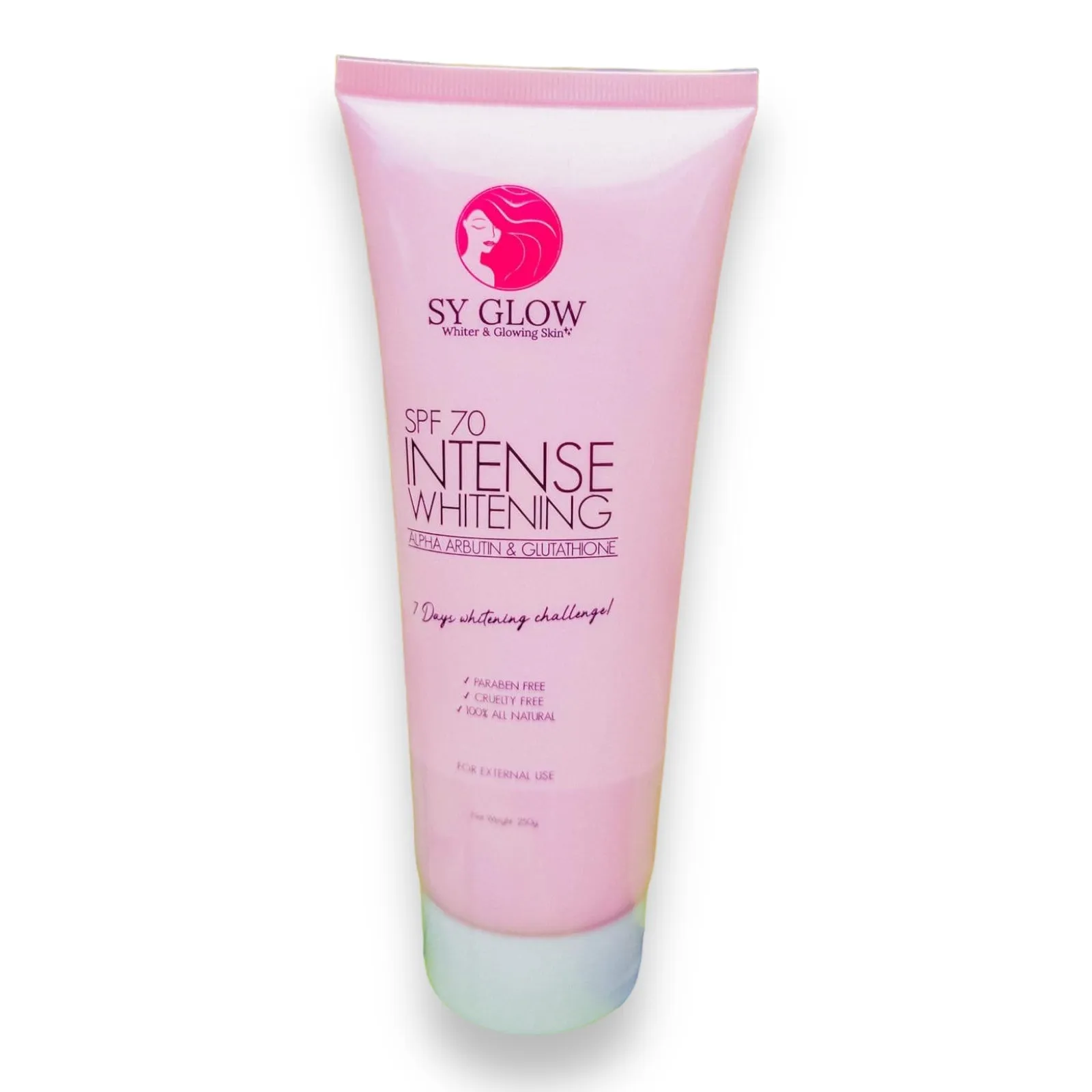 SY GLOW - Intense Whitening Alpha Arbutin & Glutathione Lotion SPF 70 - 250 ML ( PINK )
