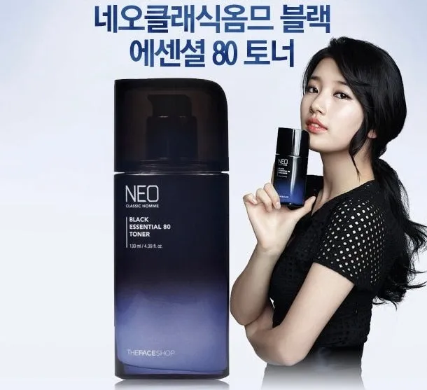 The Face Shop Neo Classic Homme Black Essential Toner 130 ml   toner 30 ml تونر البشرة مع مستحلب حجم ميني من ذا فيس شوب